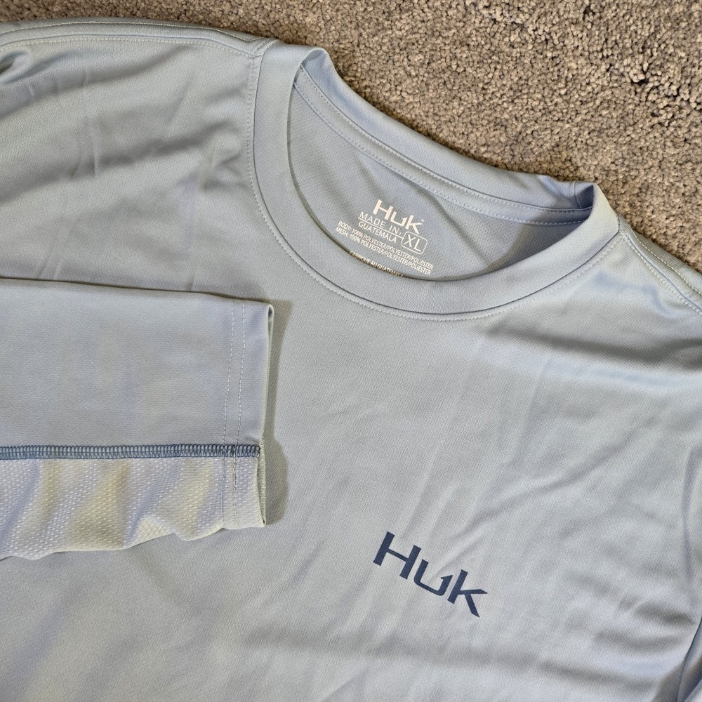 Huk Fishing Performance Shirt Men's XL Gray Long Sleeve T-shirt